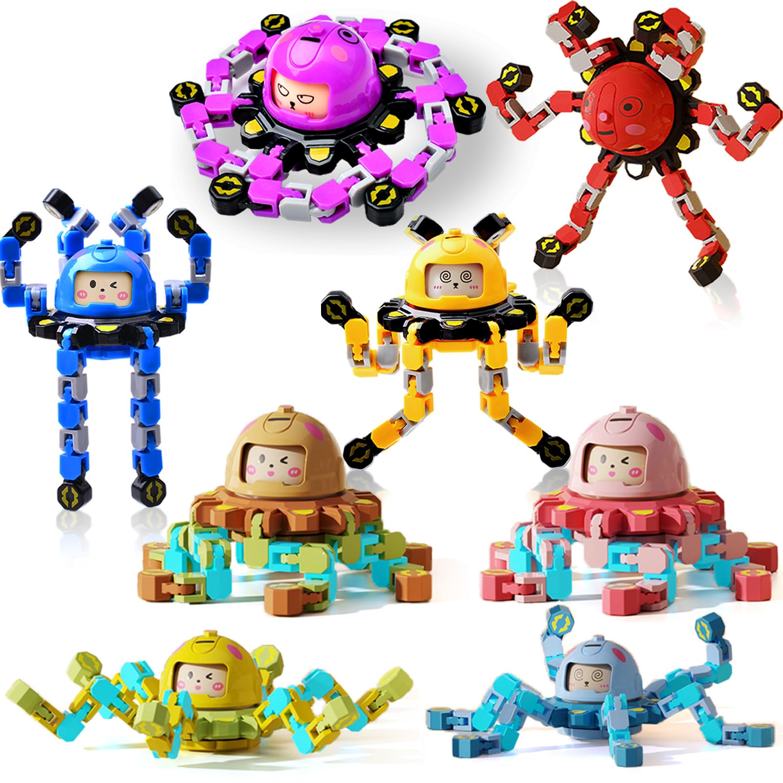Vipctery transformable spinner front view highlighting bright colors for focused play.