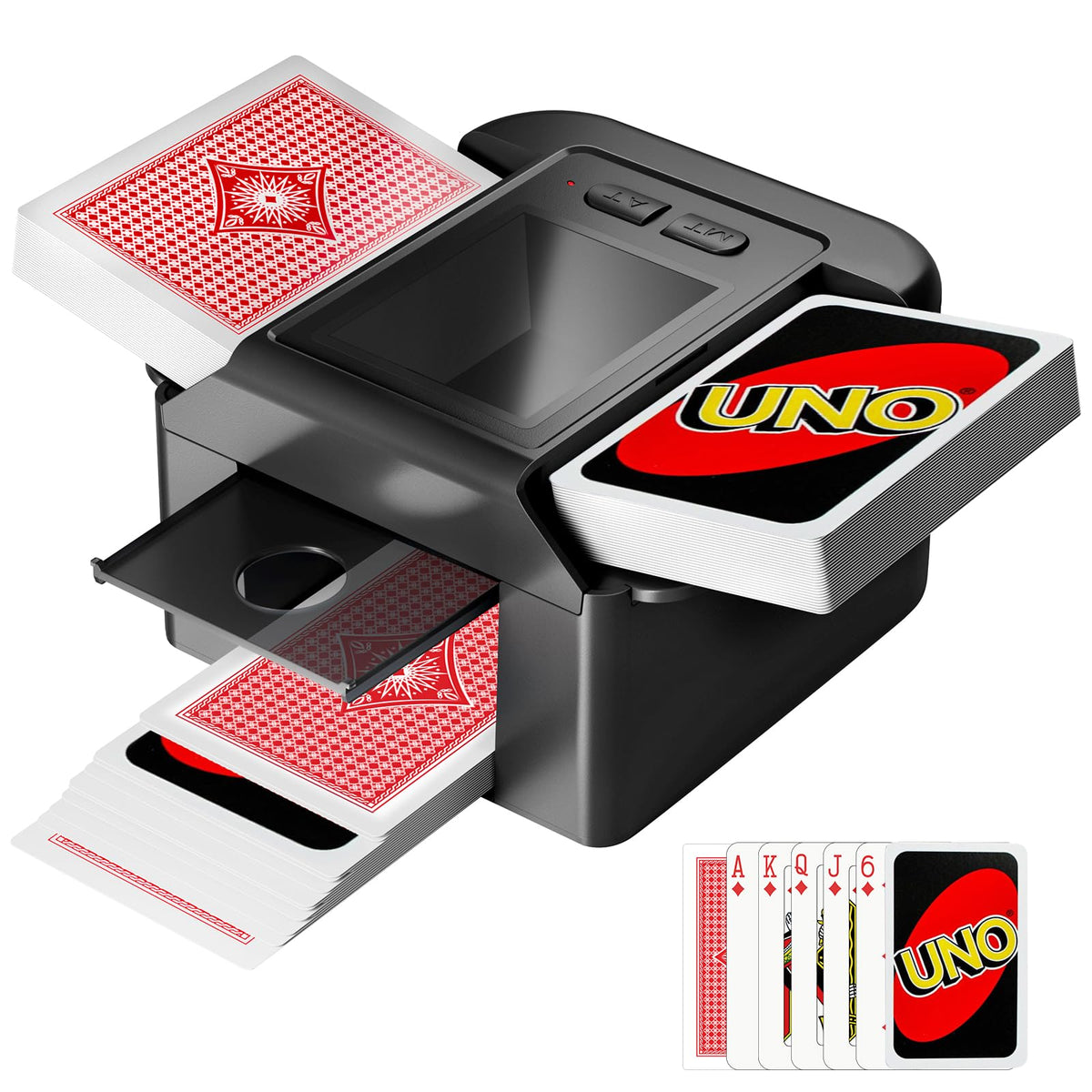 Vipdream automatic card shuffler demonstrates UNO and poker shuffle ready to use