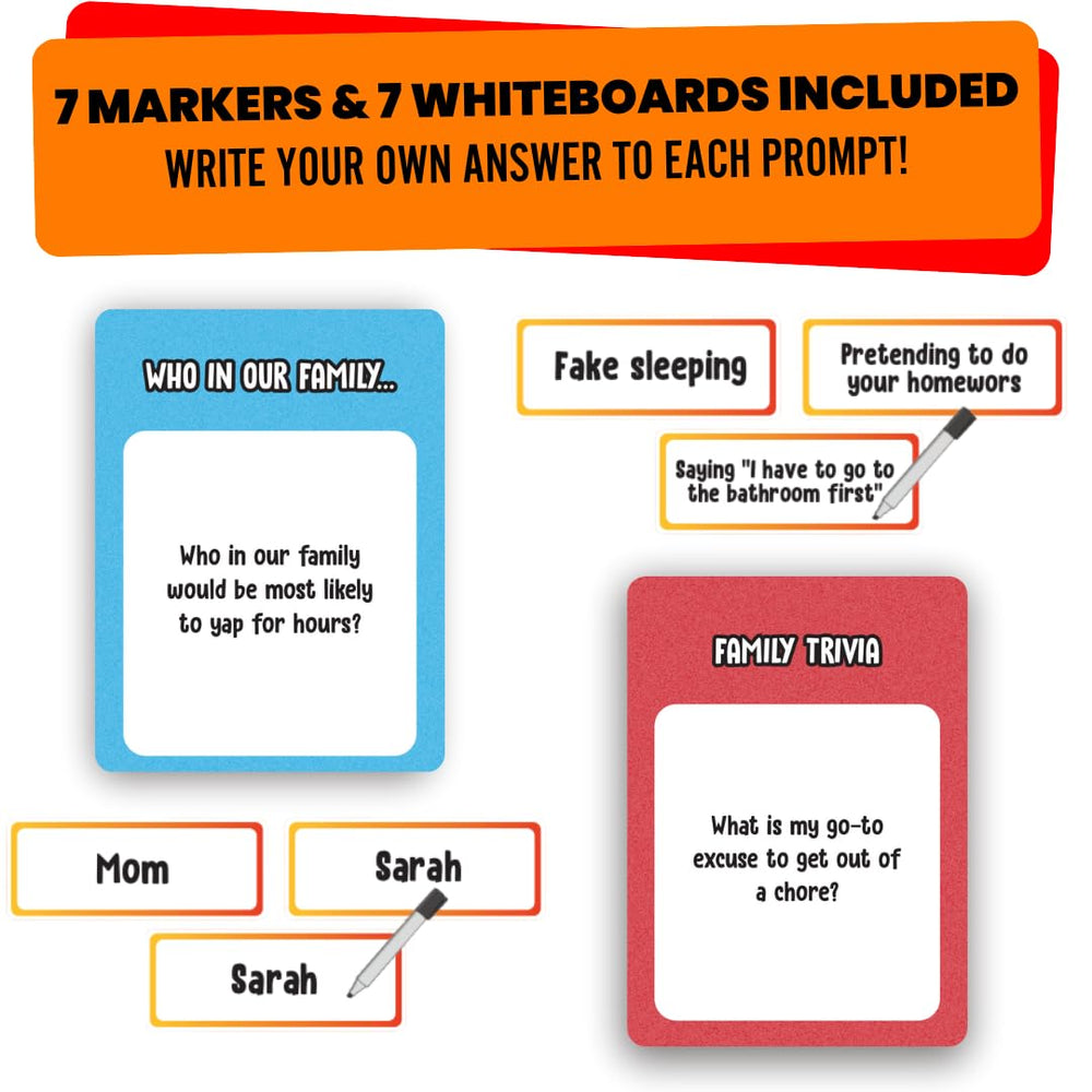 Viral Studios Who in Our Family marker set aiding fast, clean scorekeeping