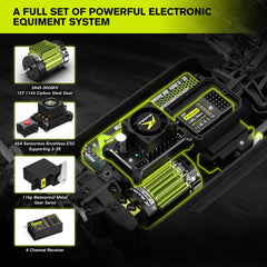 VIRCAS 1/14 brushless RC truck side view for dramatic turns