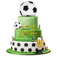 VioraWhite large soccer ball cake topper, ideal for a dramatic centerpiece.