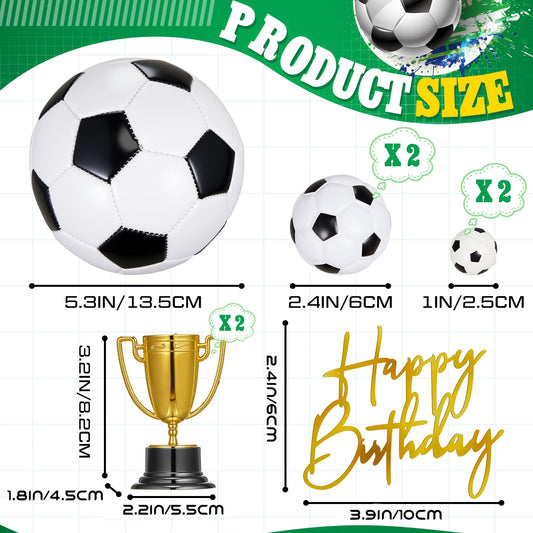 VioraWhite medium soccer ball cake topper adds versatile height to designs.