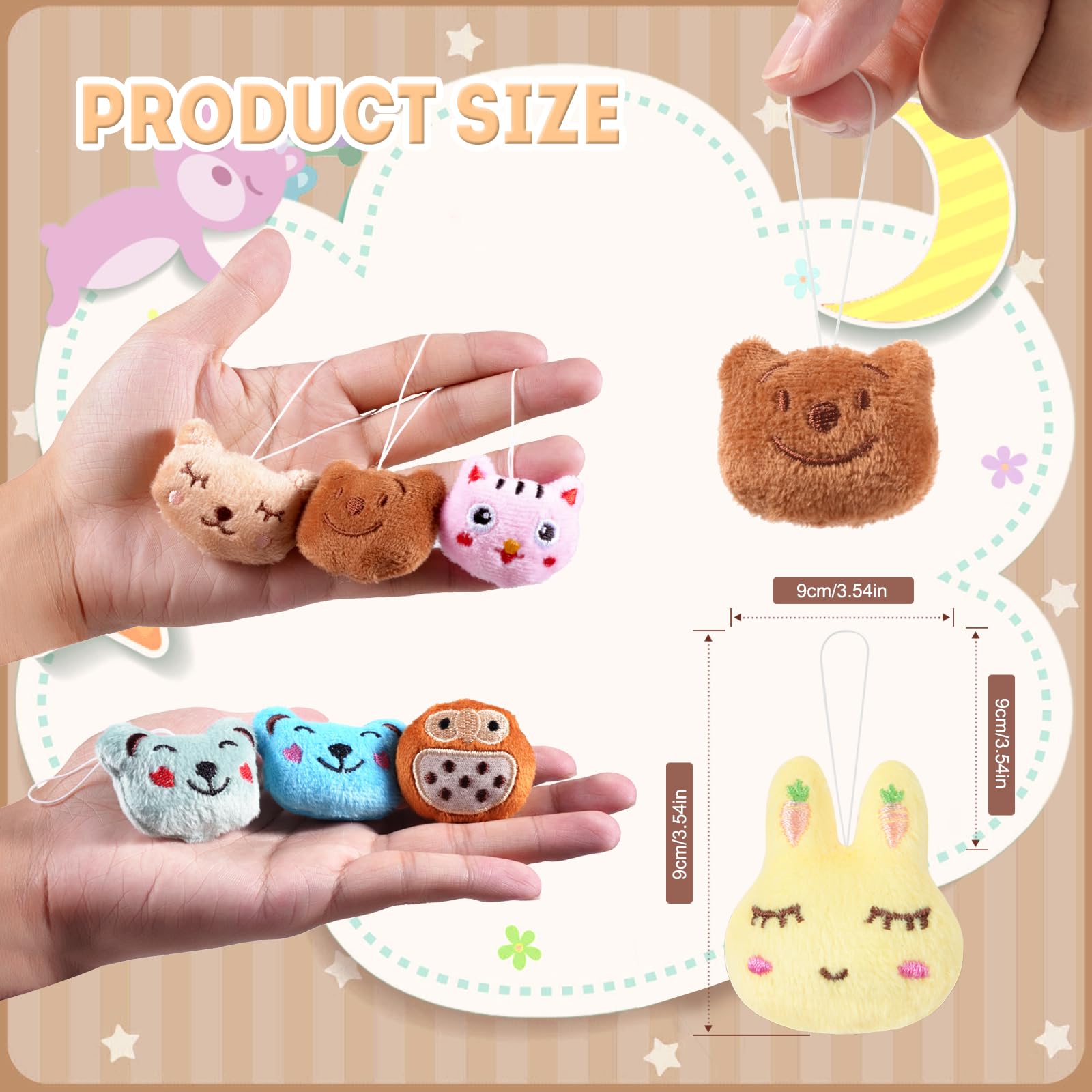 VISATOR mini plush toys with hanging loops ideal for prizes and gift ideas.