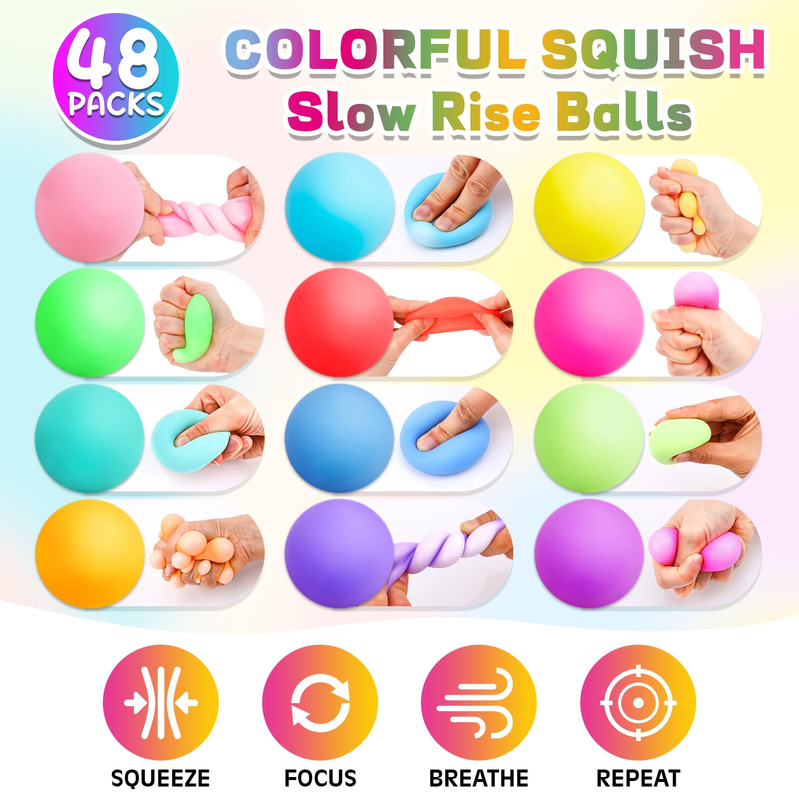VISCOO hand therapy squishy ball fits in the palm for quick stress release