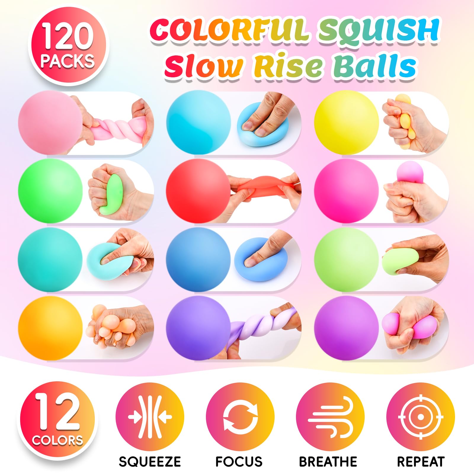 VISCOO hand-size stress ball (1.6 inches) for palm-friendly comfort.