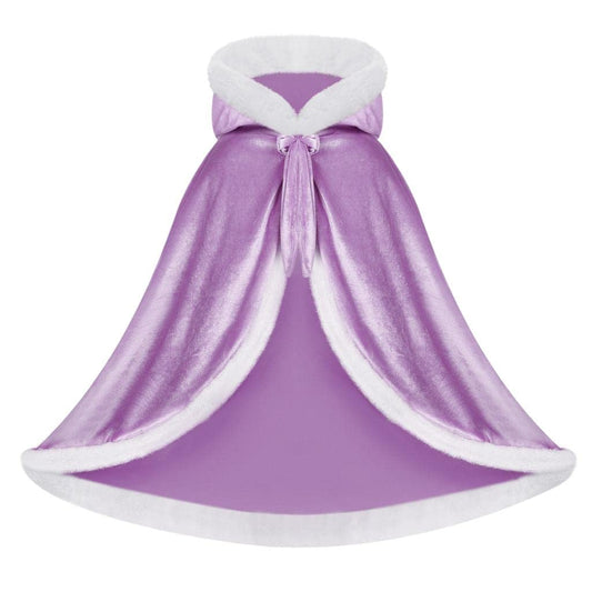 Visofayo hooded cape back view showing full silhouette for pretend play.