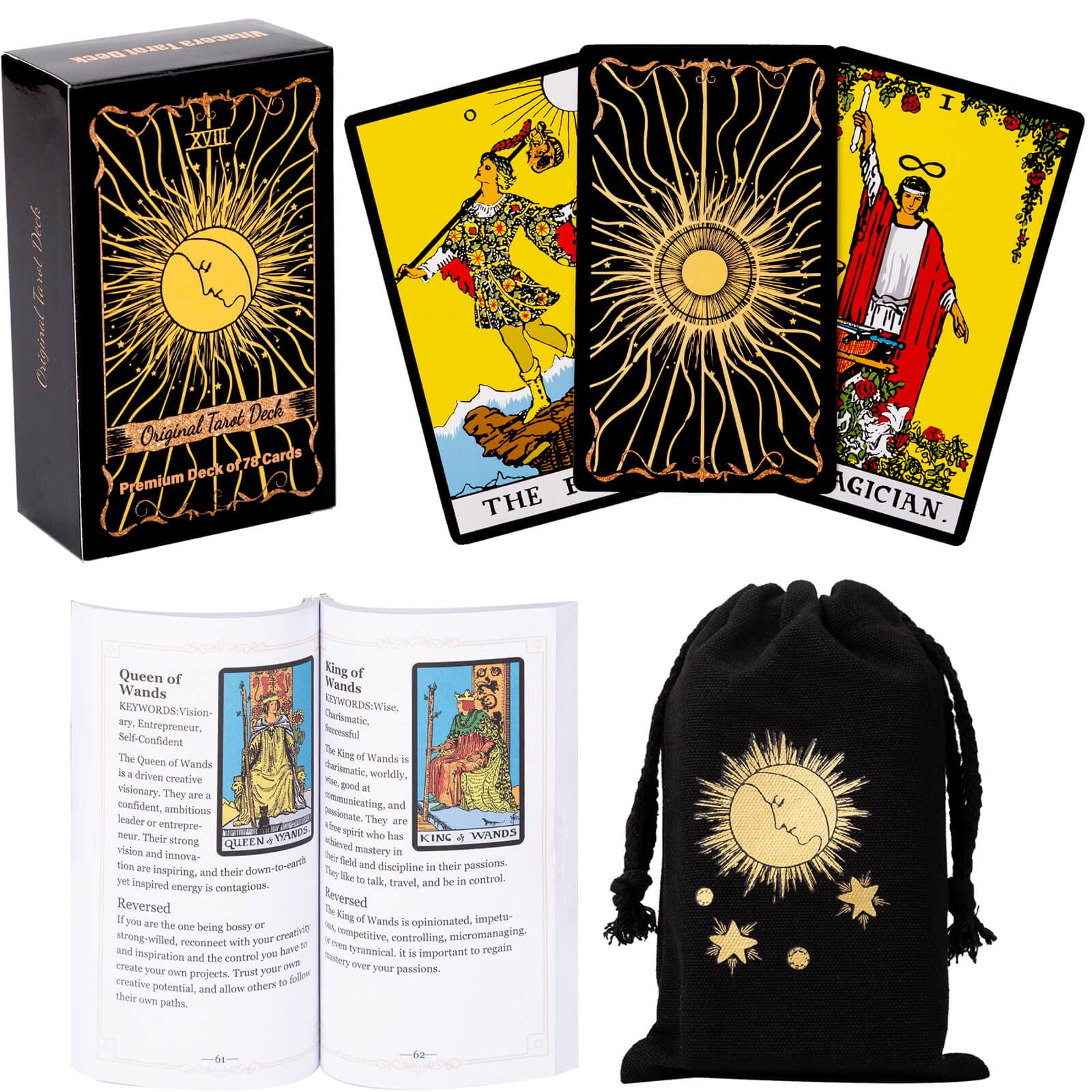 Vitacera tarot deck guidebook open for quick meanings