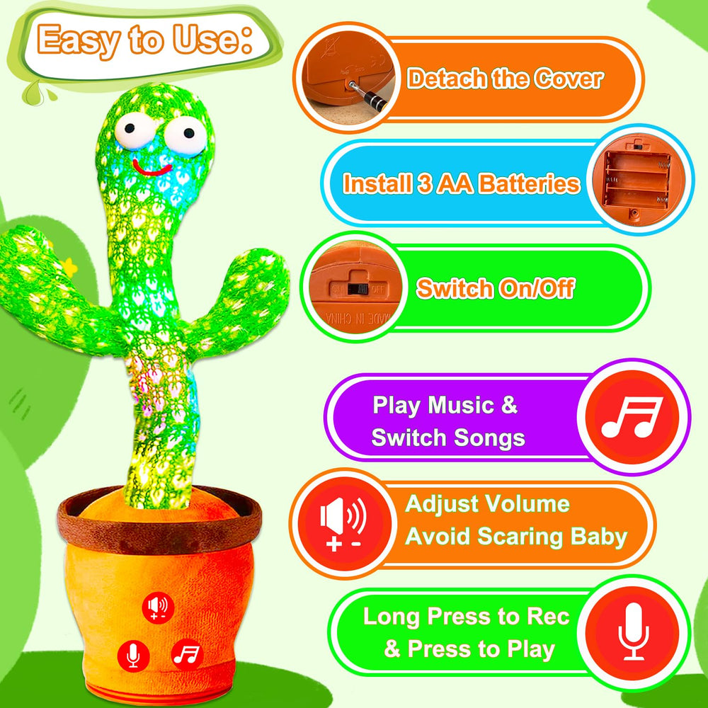 Vitosup cactus toy auto sleep mode conserves battery life.
