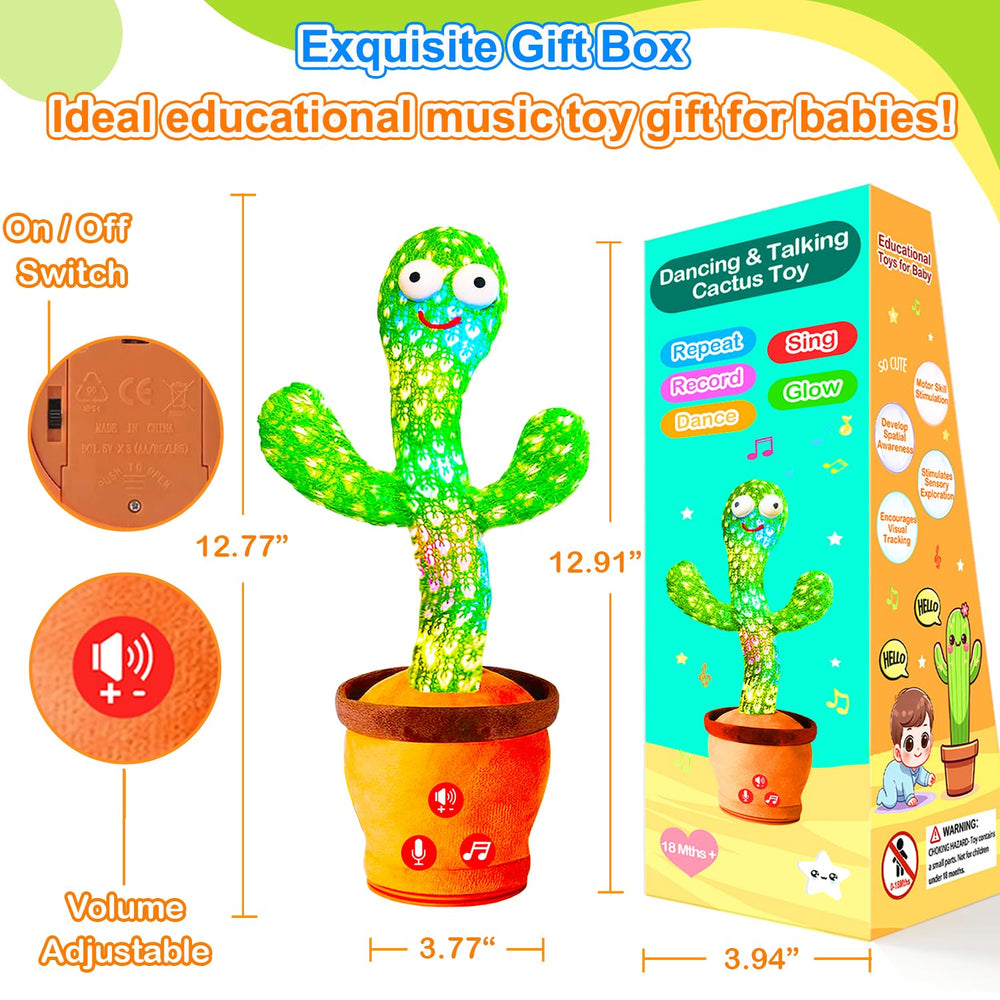 Vitosup cactus toy easy battery operation for parents.
