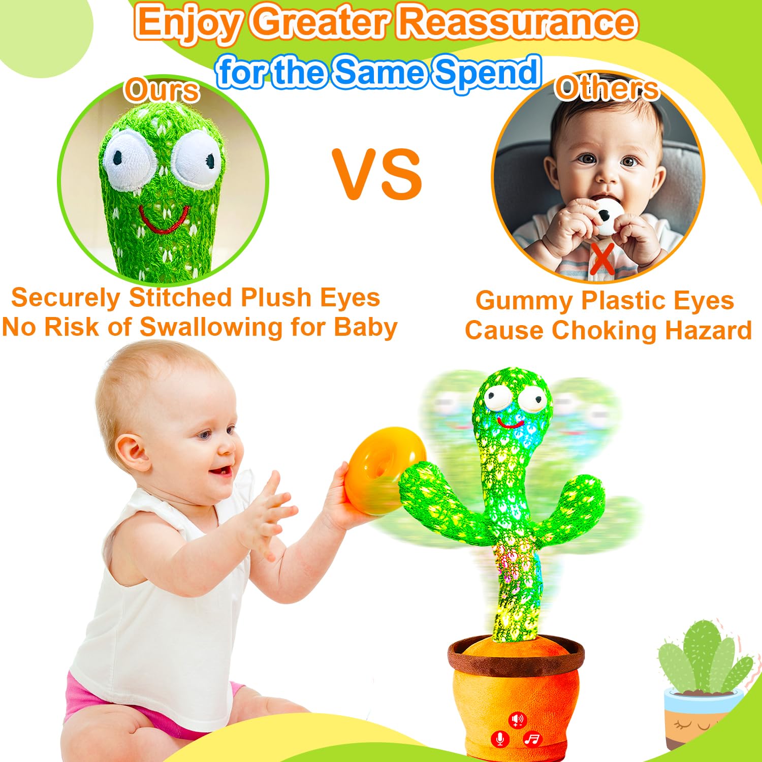 Vitosup cactus toy singing and dancing to engage kids during play.