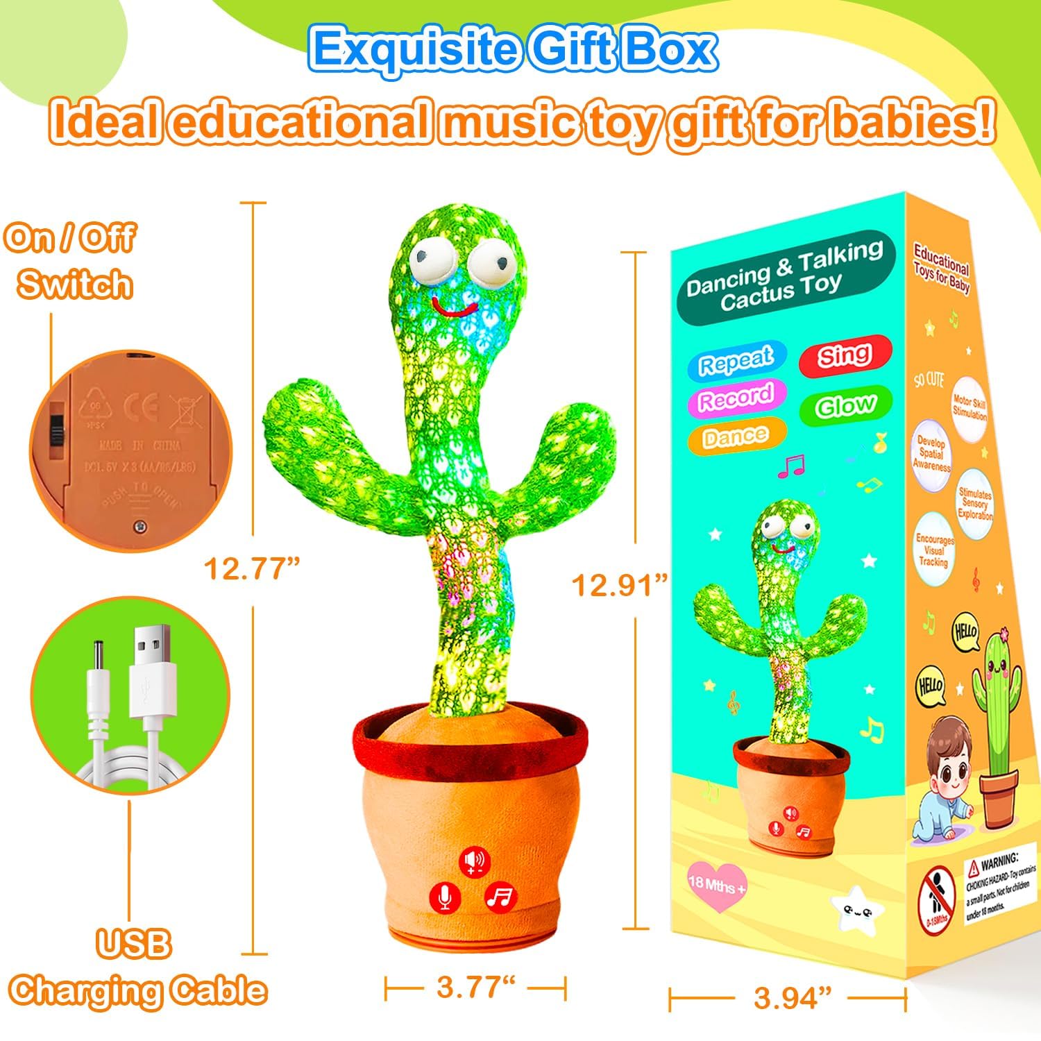 Vitosup cactus toy with recording feature captures your voice for fun repetition