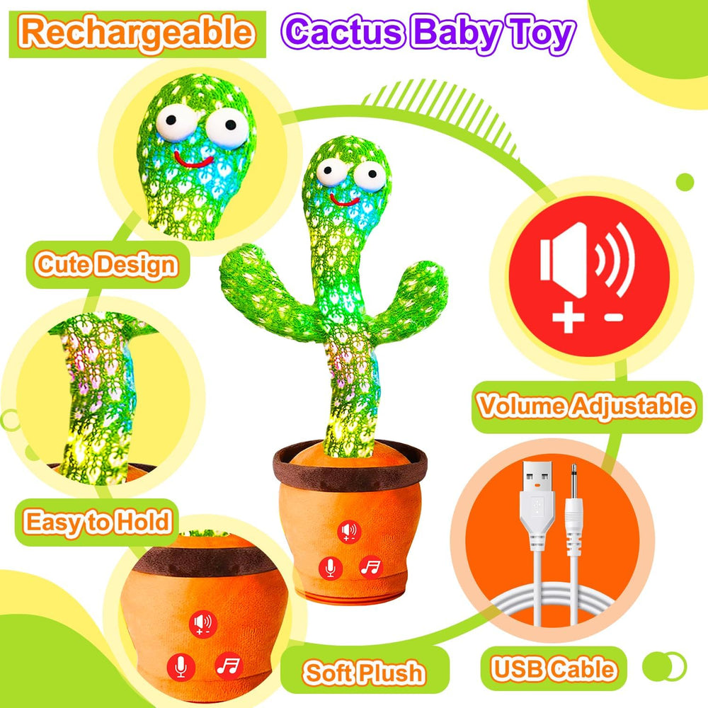 Vitosup safe eyes cactus toy features securely stitched details for worry-free cuddling