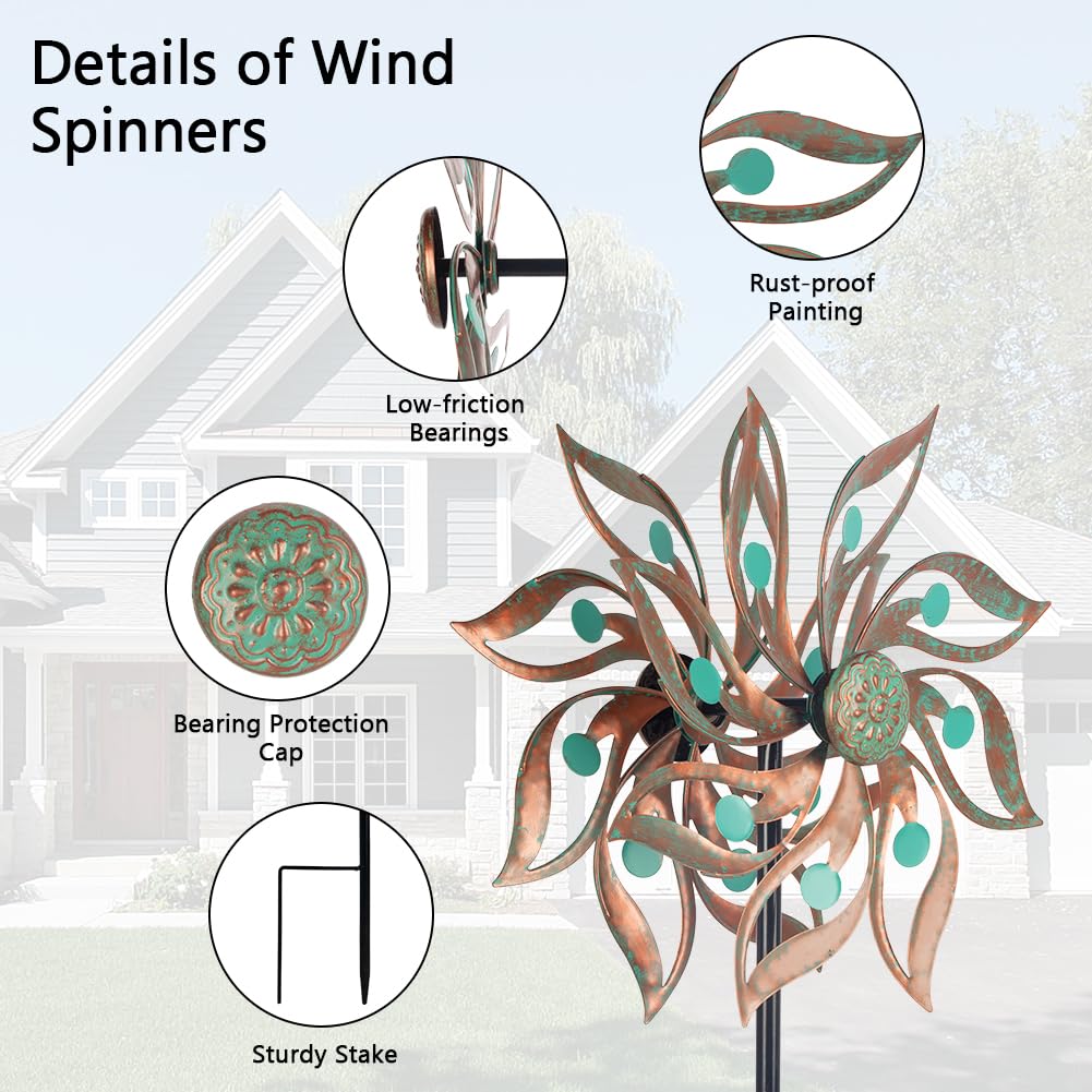 Viveta garden windspinner brightens lawns as it turns in the breeze