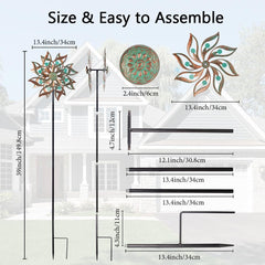 Viveta spiral wind spinner shows easy installation in any lawn