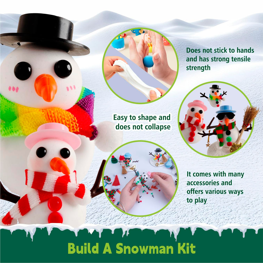 Completed snowman sculpture highlighting durable non-melting keepsake