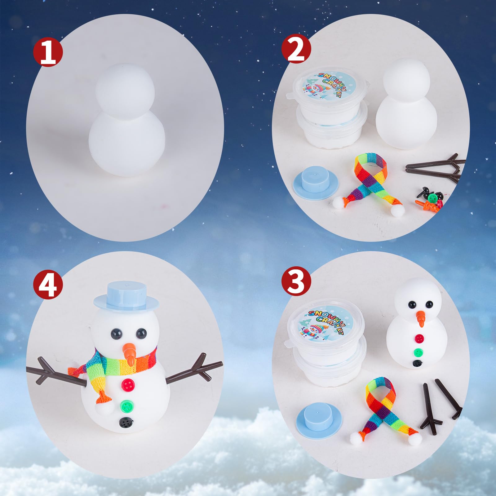 Vividyne snowman accessories with buttons and scarves for personalized designs