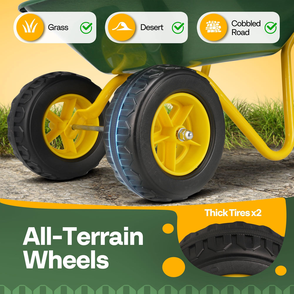 VIVOHOME durable frame wheelbarrow supports active outdoor adventures