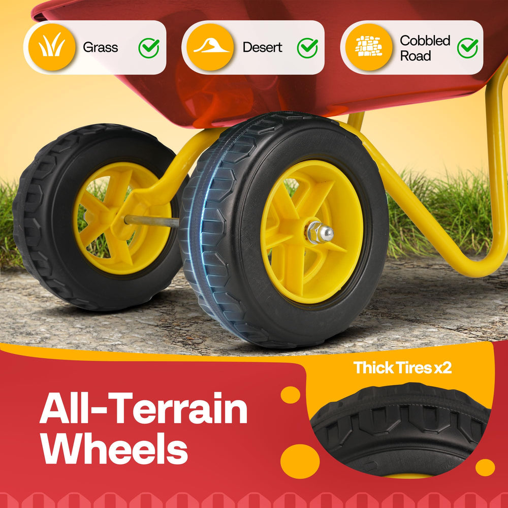 VIVOHOME wheelbarrow safety-edged design protects small hands during adventures.