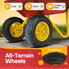 VIVOHOME wheelbarrow safety-edged design protects small hands during adventures.