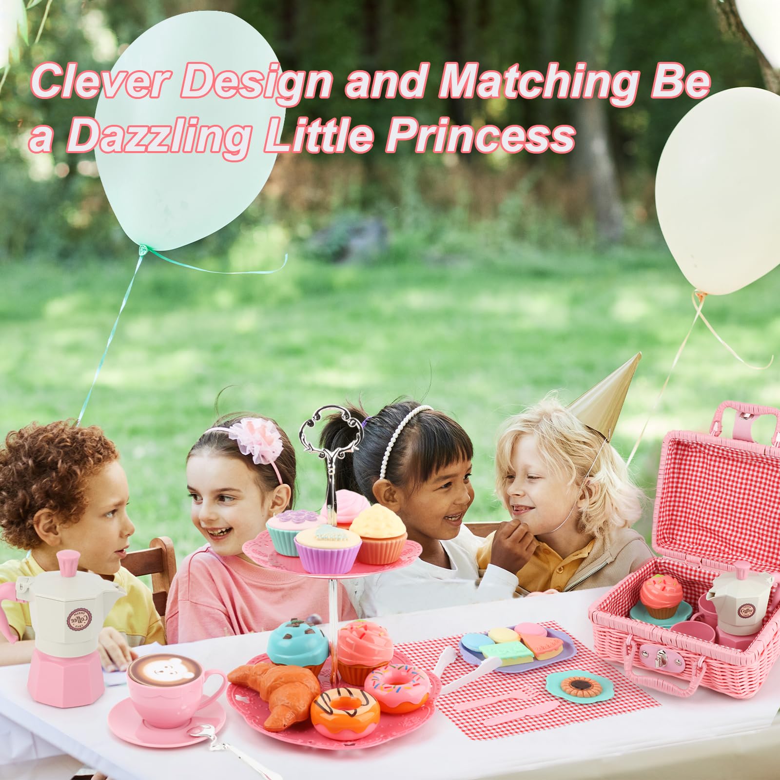 Viwulute Afternoon Tea pretend pastries spark creativity during tea party play