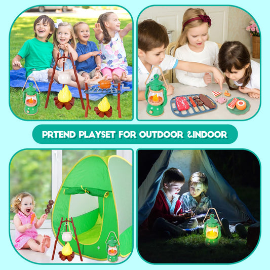 Viwulute camping play light demonstrates silent, safe ambiance for cozy playtime.