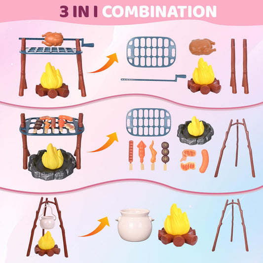 Viwulute camping set includes imaginative play tools to spark creative stories anywhere.