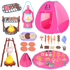 Viwulute camping set with pop-up tent for quick setup and imaginative play.