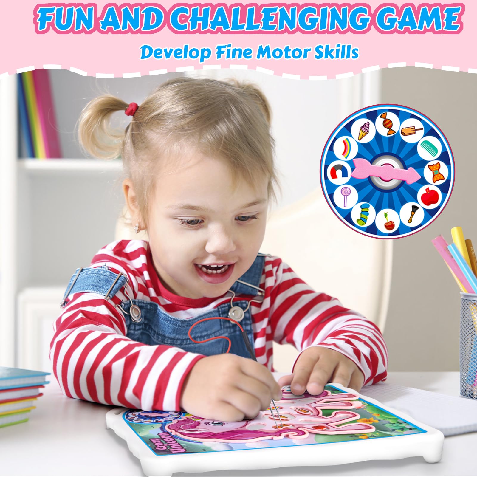 VIZIKN Unicorn Operate colorful game pieces spread across the board
