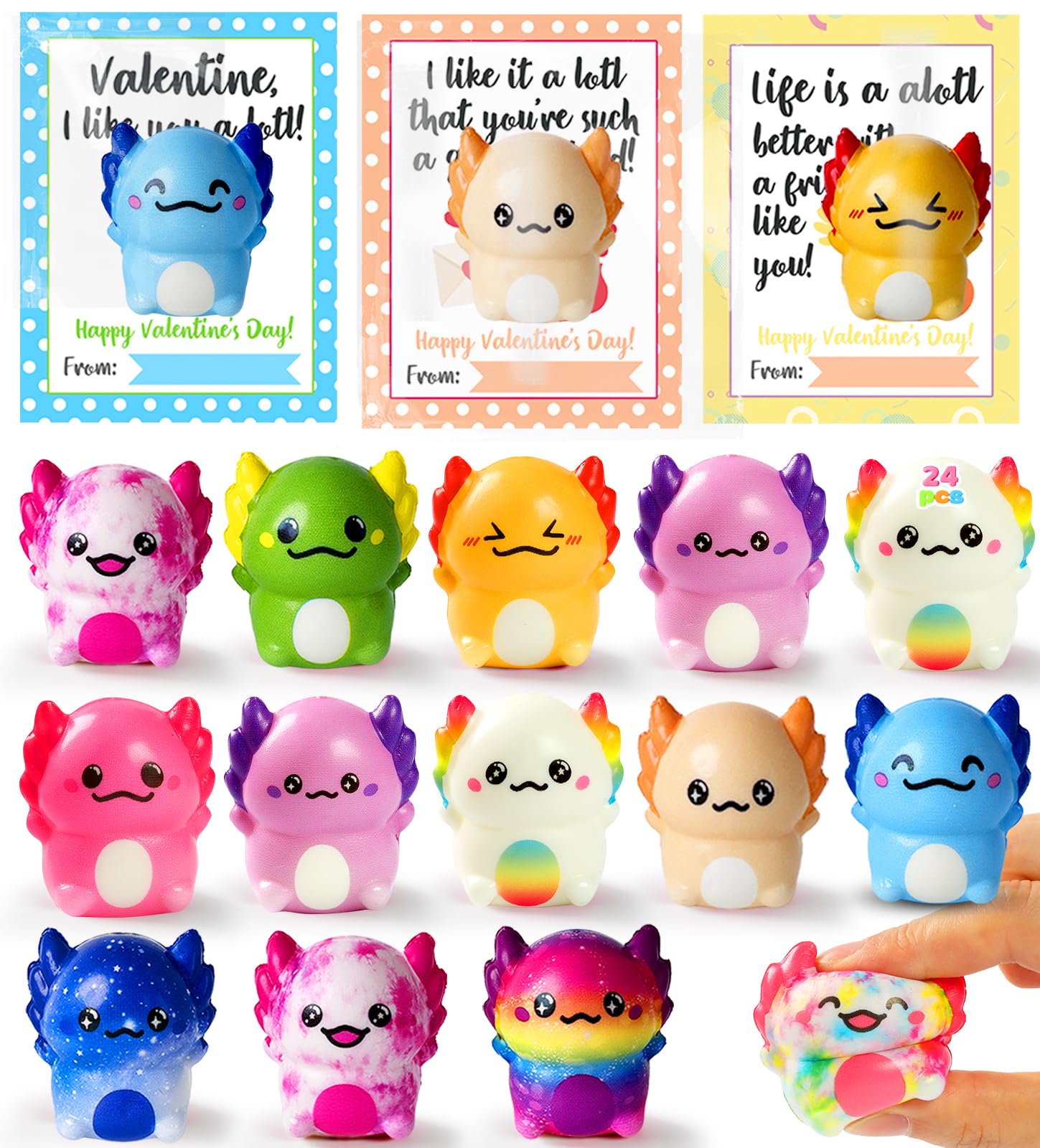 Vkovnis axolotl squishy pack great for party favors and exchanges.