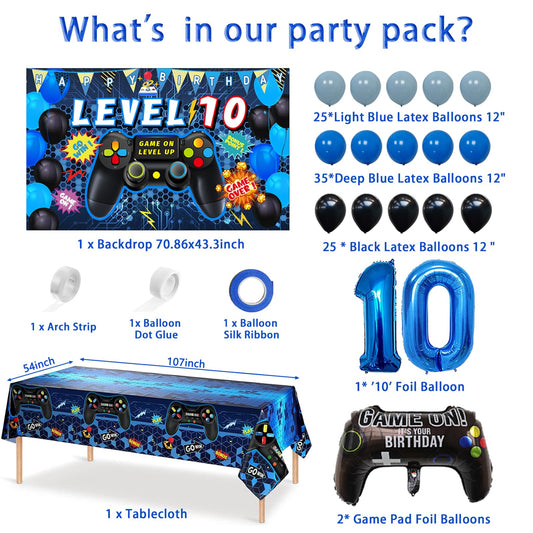 Vlipoeasn blue foil 10 balloon for festive milestone celebration and photo props