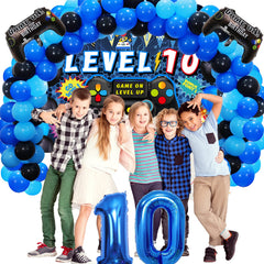 Vlipoeasn blue tablecloth creating a unified party surface for snacks and decorations