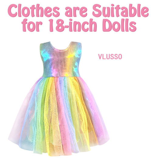 VLUSSO 18-inch doll clothes set in bright, durable fabrics.