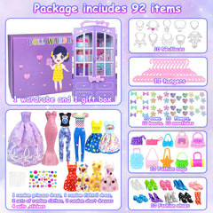VLUSSO doll accessories set includes shoes and bags for styling