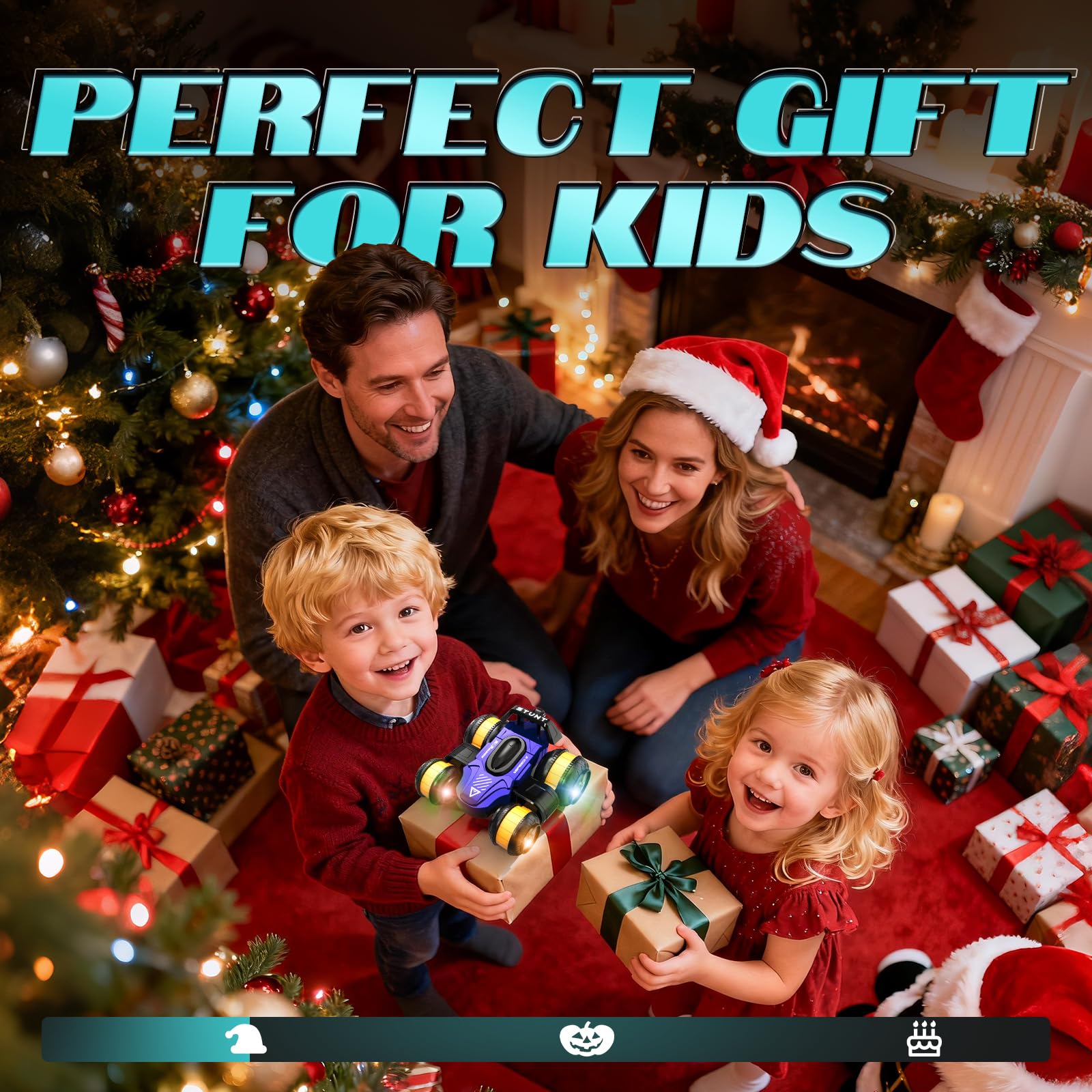 Vmiya blue RC car with easy-to-use remote for kids