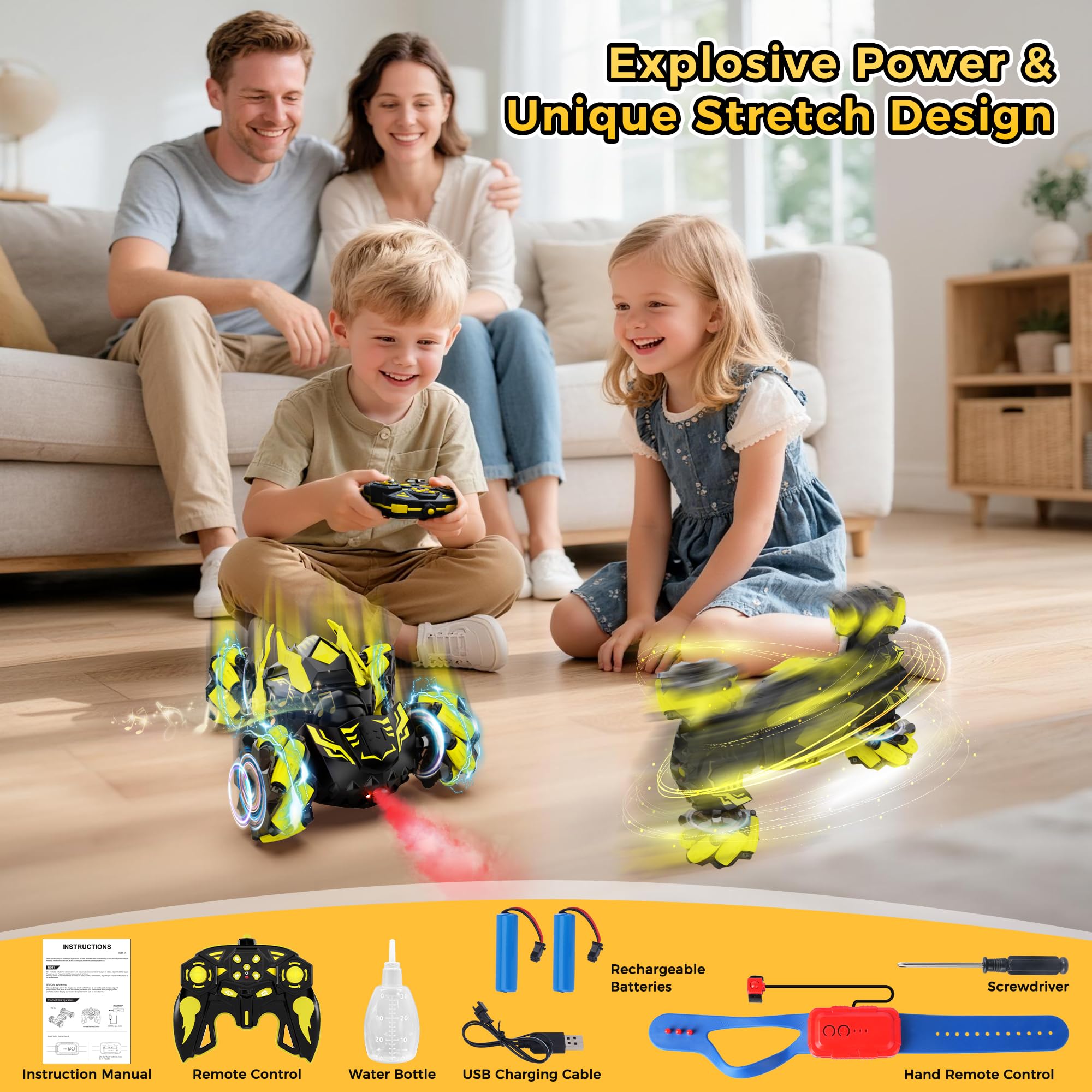 Vmiya Gesture RC Stunt Car battery compartment enabling quick swaps for longer sessions.