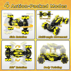 Vmiya Gesture RC Stunt Car with LED lights and music for nighttime fun.