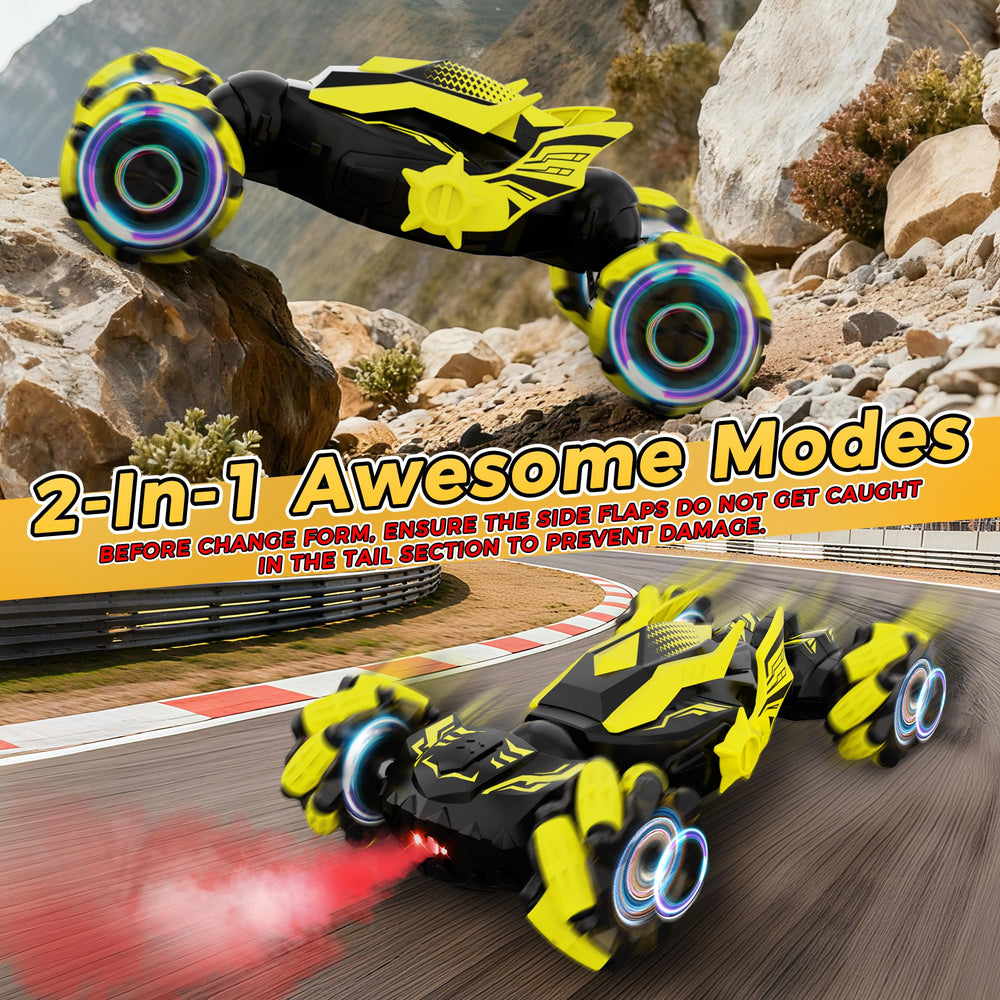 Vmiya Gesture RC Stunt Car rear view highlighting durable build for tough play.