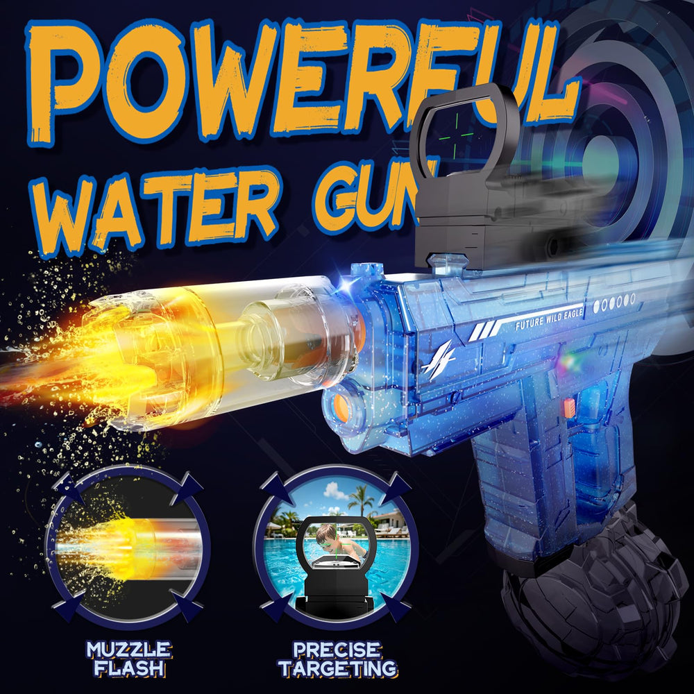 Vmiya water gun 800cc capacity reduces refills during battles.
