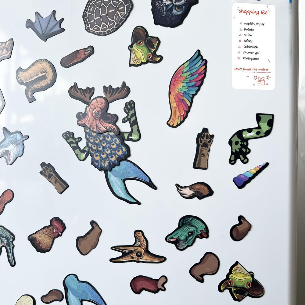 VMNlooking Cryptid creature on a refrigerator inspires family-friendly storytelling.