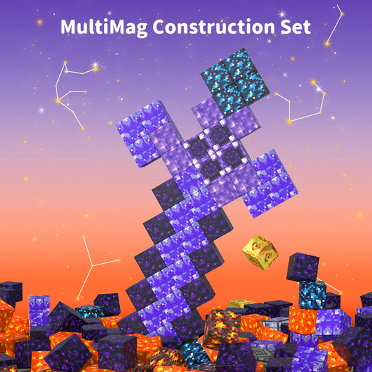 VNLINA magnetic blocks create a cave entrance for immersive pretend adventures.
