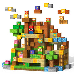 VNLINA Magnetic Blocks pixel castle build promotes imaginative play