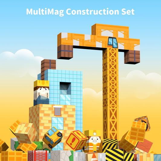 VNLINA magnetic blocks road network setup for collaborative building and spatial awareness