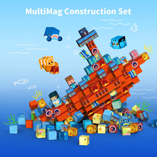 VNLINA magnetic blocks create a dolphin model to foster fine motor skills