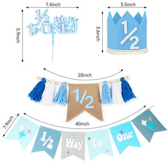 Vnysh blue halfway cake topper adds sparkle to the cake
