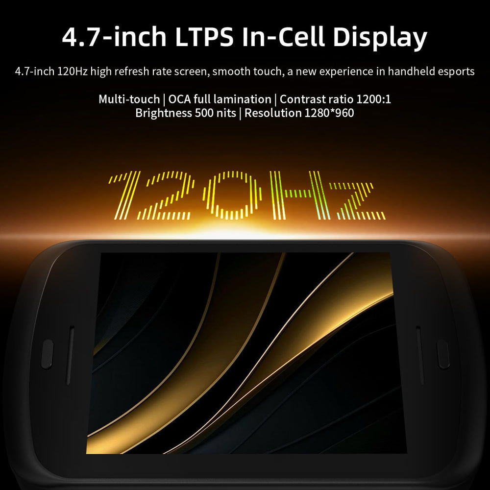 Voacle RG Slide display closeup with 4.7-inch LTPS screen clarity