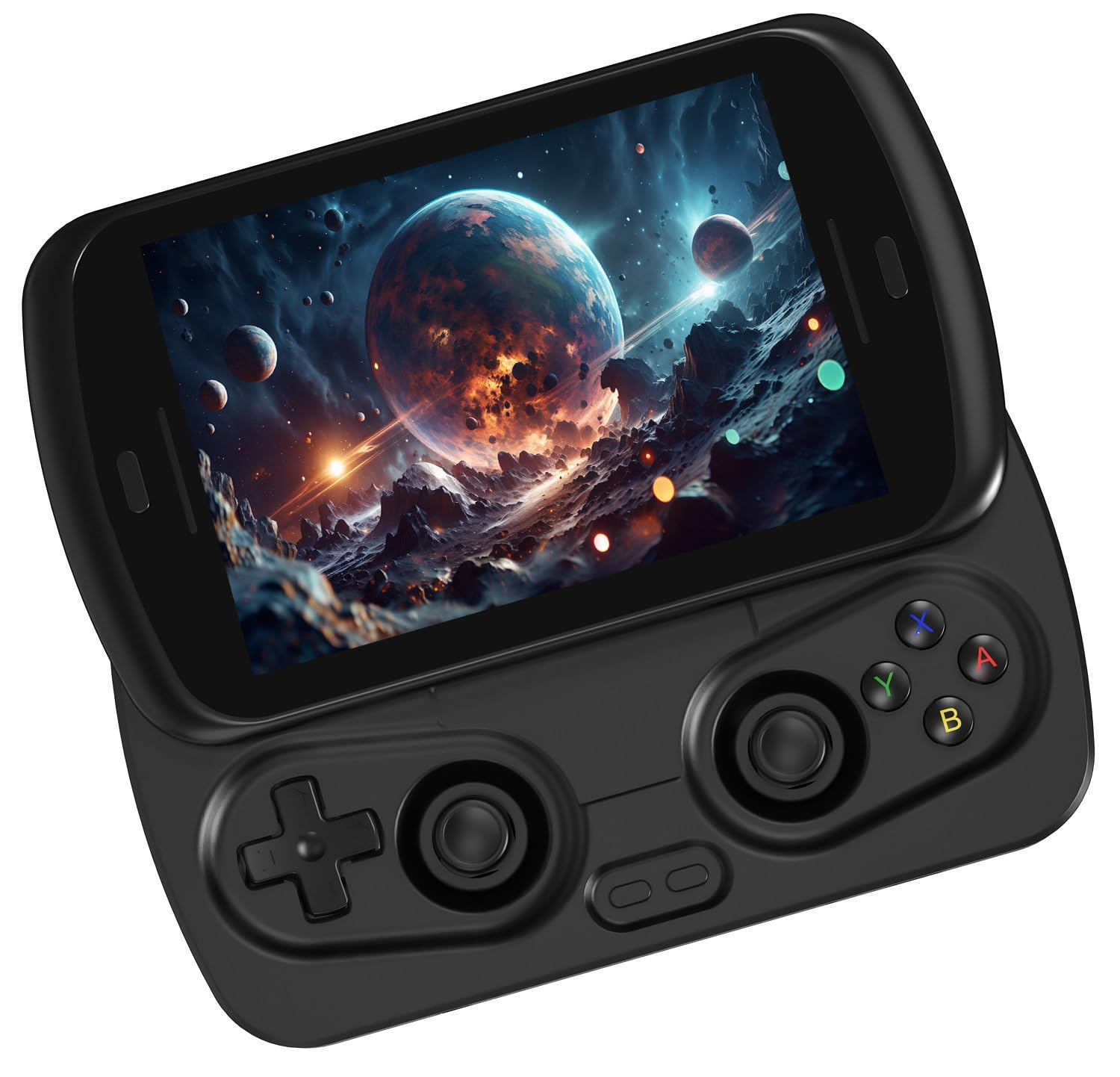 Voacle RG Slide front view showing portable retro handheld design for on-the-go gaming