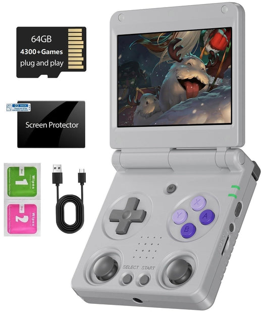 Voacle RG34XXSP foldable front view for portable retro gaming on the go