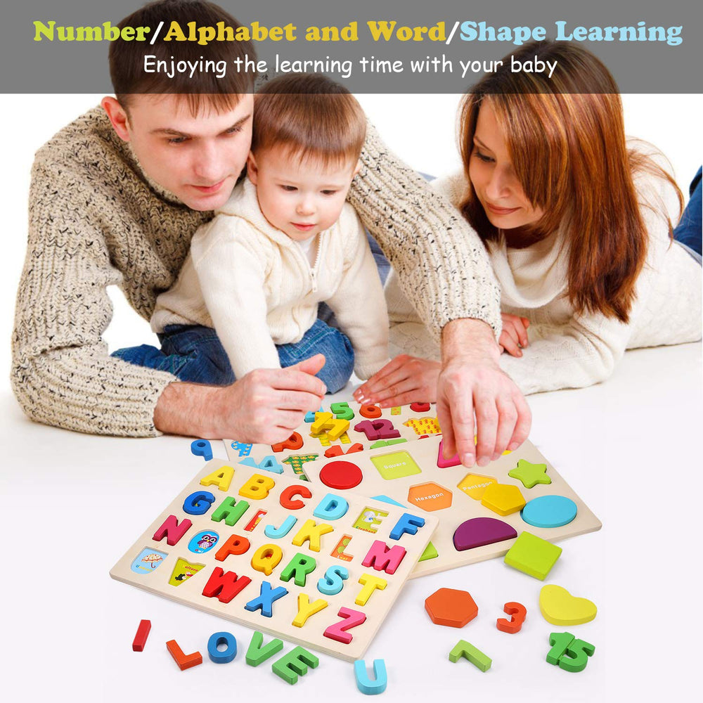 Voamuw wooden shapes puzzle to boost shape recognition and fine motor skills