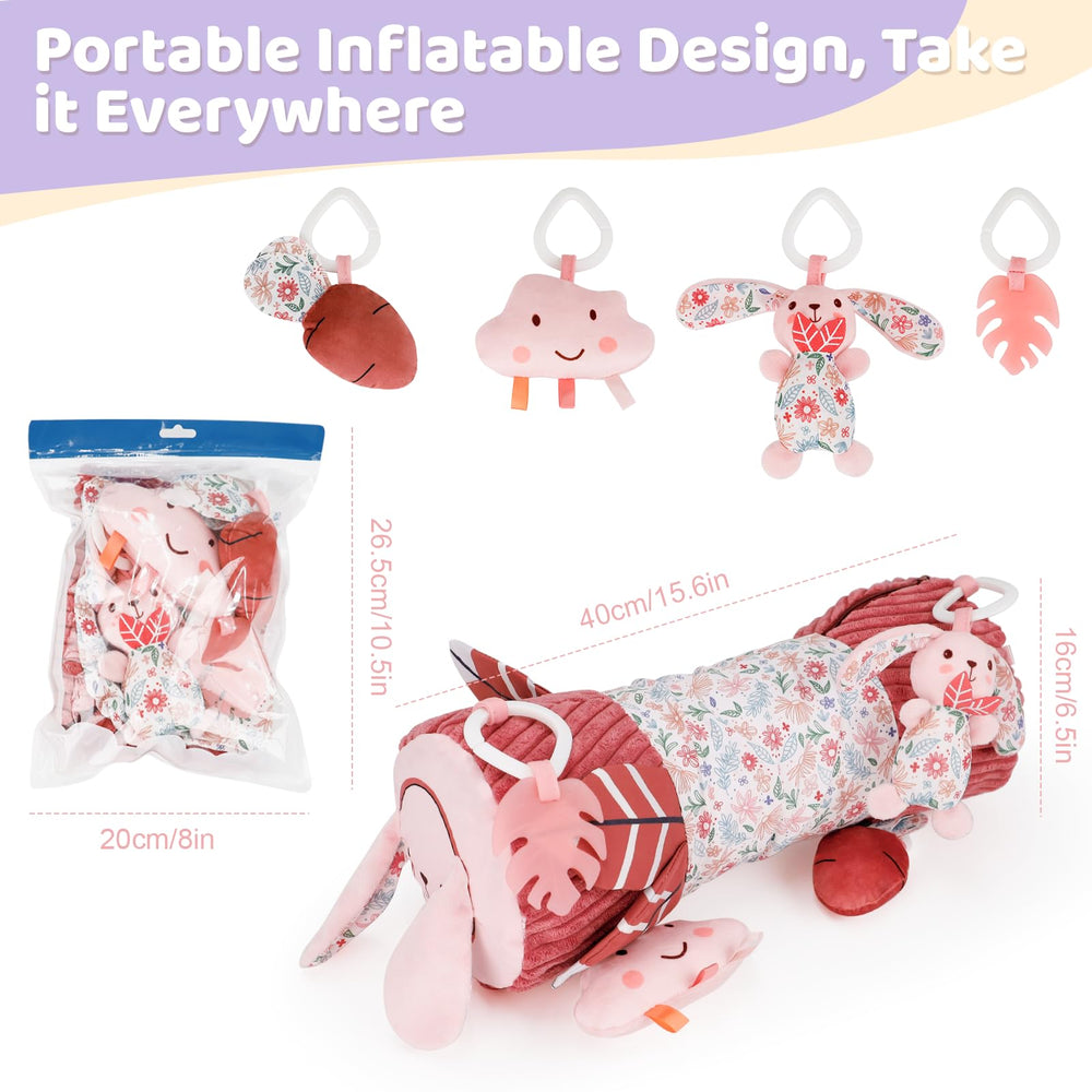 vocheer pink rabbit plush rattle adds bright color and gentle sound for baby's early play