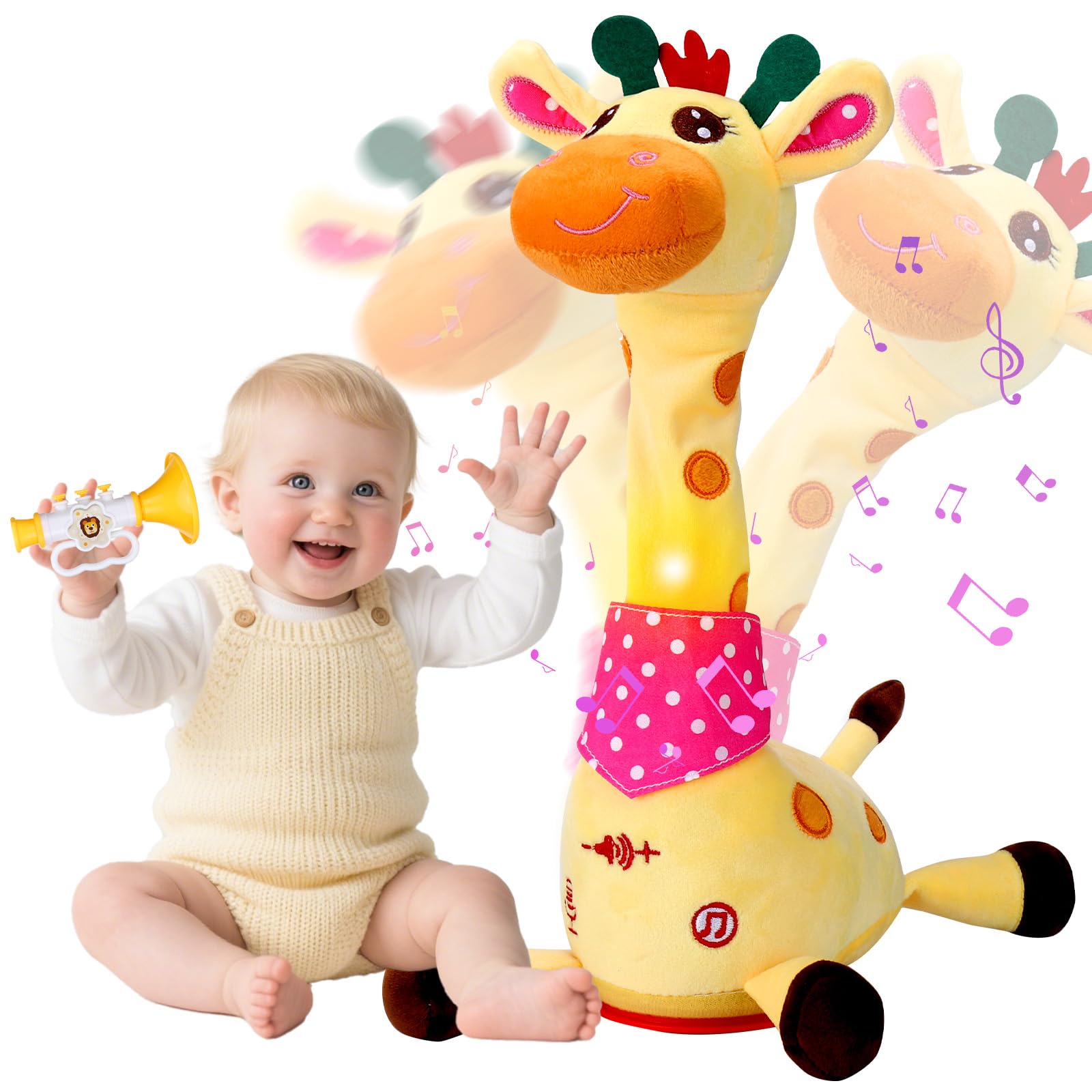 Vodolo giraffe toy with LED lights for engaging playtime